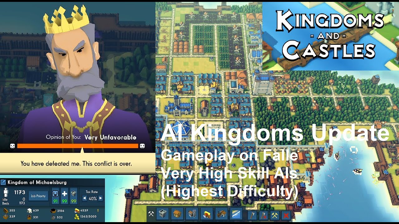 Kingdoms and Castles - AI Kingdoms Update - Falle / Very High Skill AIs - No Commentary Gameplay