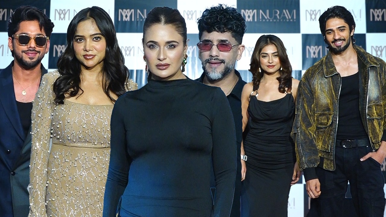 Manisha Rani, Baseer Ali i Yuvika Chaudhary na przyjęciu z okazji premiery utworu Prince Narula &bdquo;...