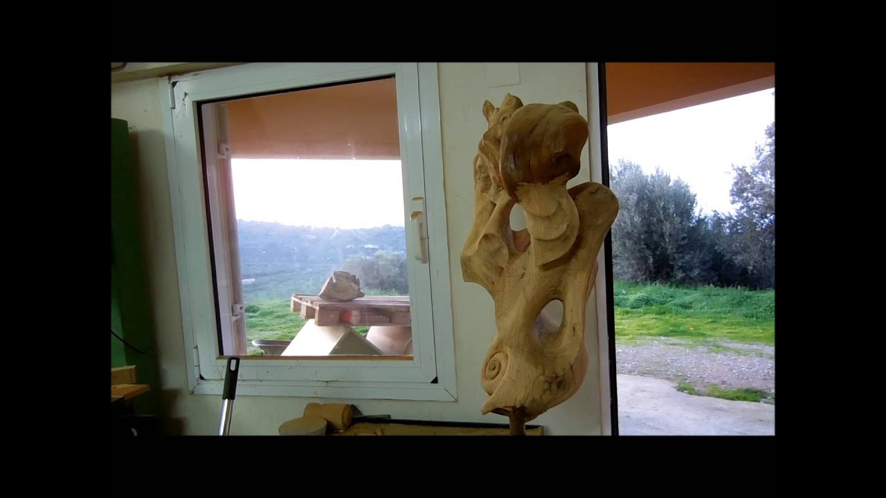 Olive root sculpture by Nikos Siragas