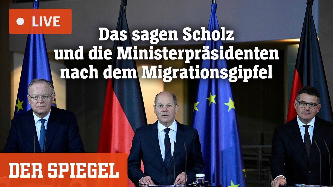 Livestream: Das sagen Scholz und die Ministerpräsidenten nach dem Migrationsgipfel | DER SPIEGEL