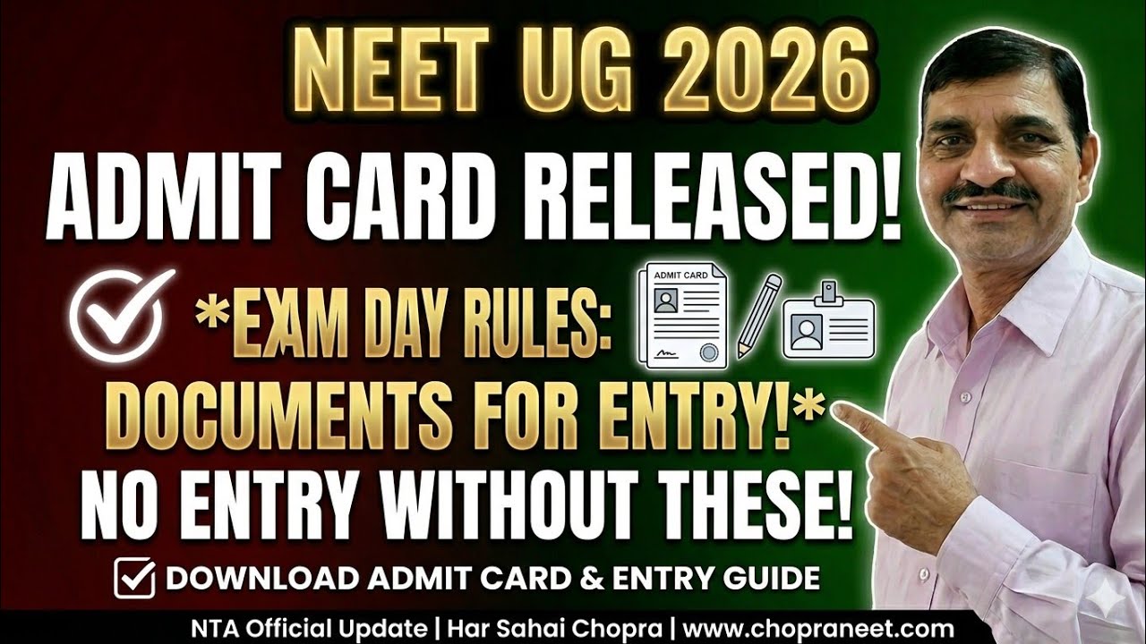 Приглашение на экзамен NEET (UG) 2026 уже доступно! Пошаговая инструкция по скачиванию и новые пр...