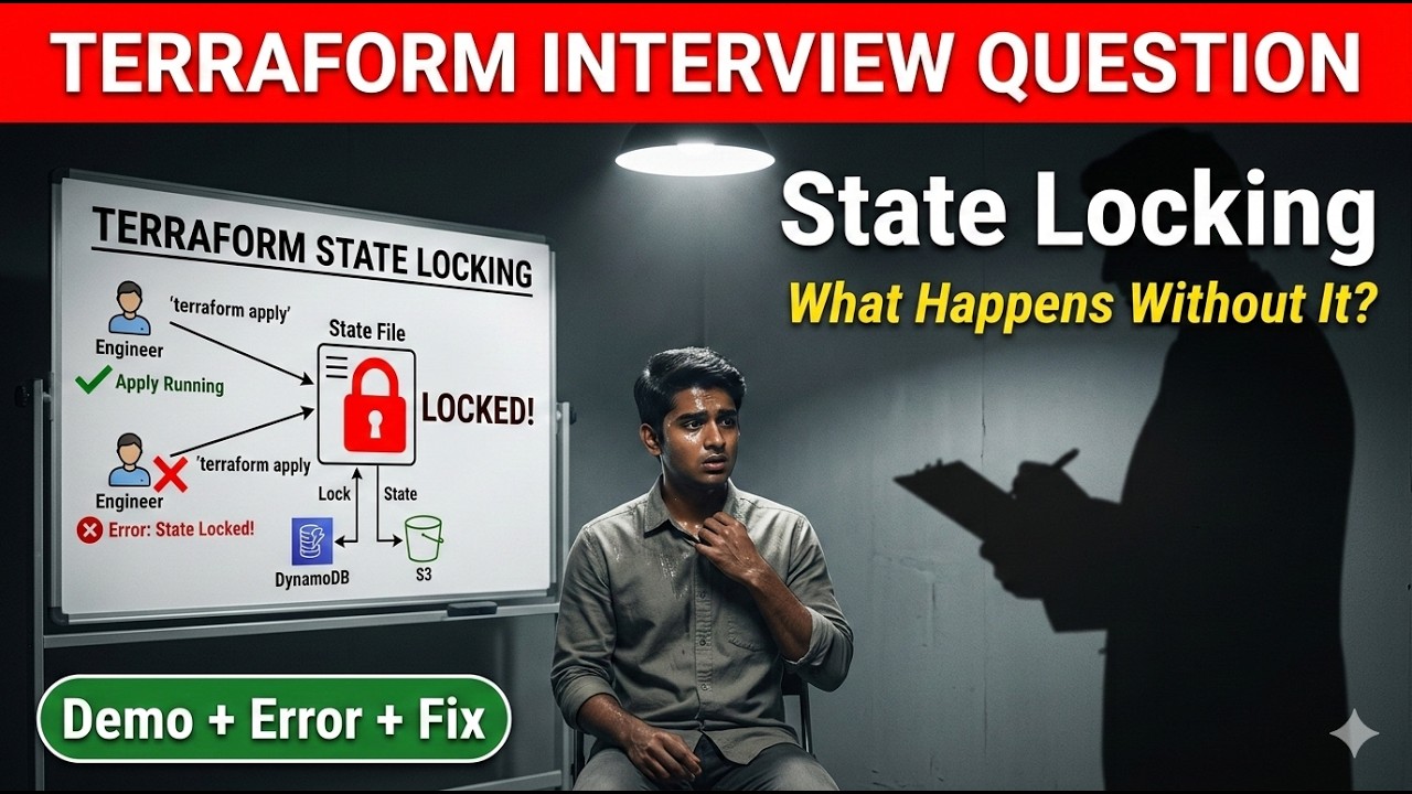 What is Terraform State Locking? | AWS S3 DynamoDB | Terraform Interview Questions | Concept + Demo