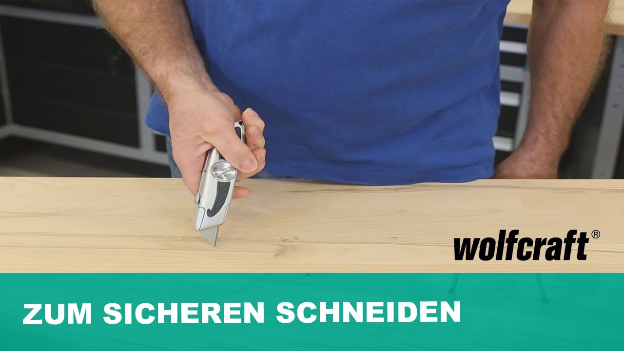 Trapezklingenmesser mit einziehbarer Klinge: Zum sicheren Schneiden | wolfcraft