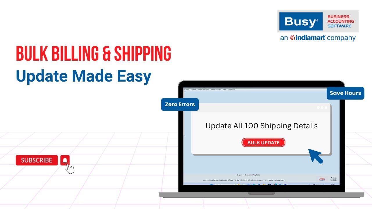 Bulk Update Billing & Shipping in Seconds! 💥 | Quick & Easy BUSY Tips (English)