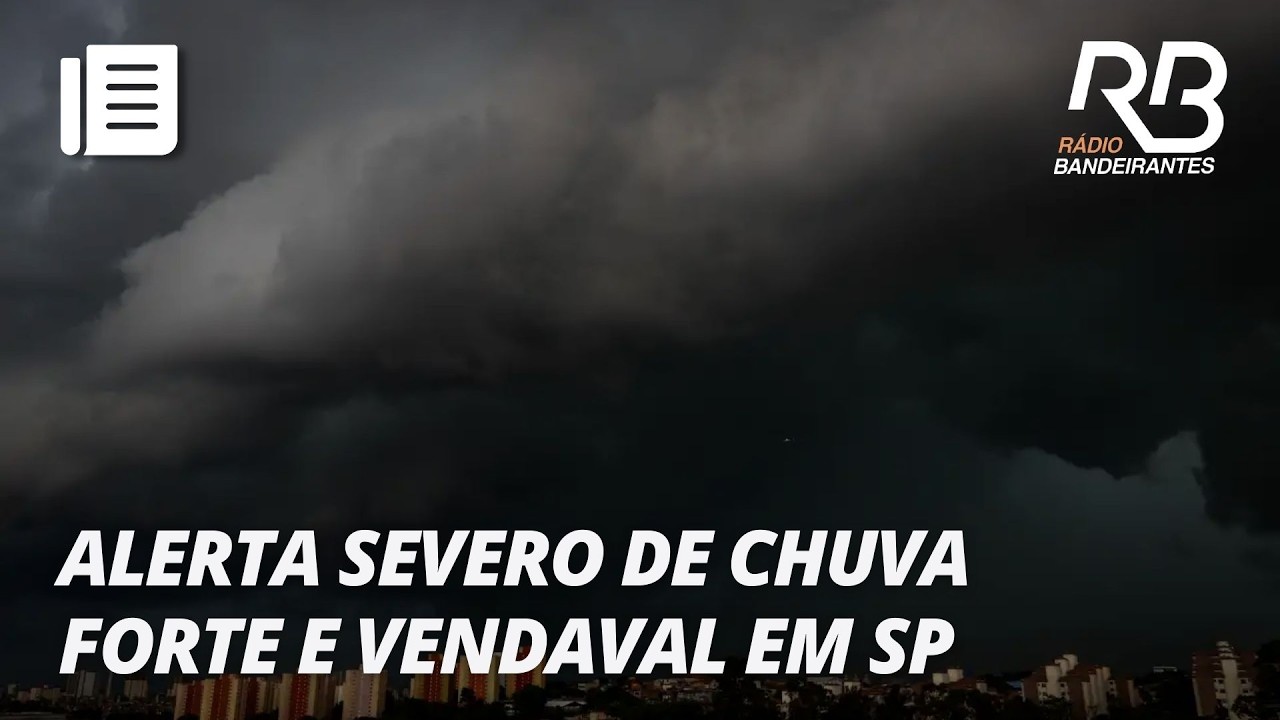 Previsão de chuva forte e vendaval em São Paulo