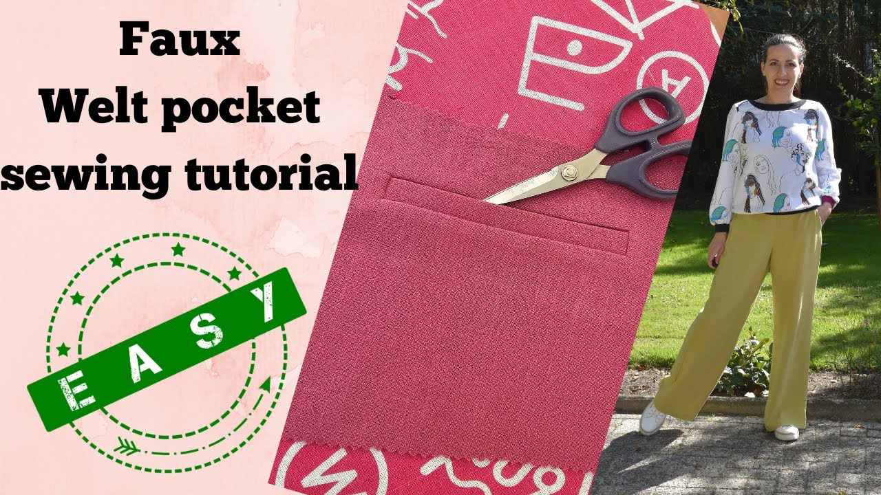 Super Easy Faux Welt Pocket Tutorial #DSEstellePants #Weltpocket Sewing tutorial