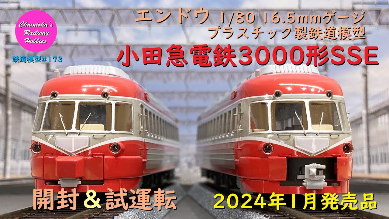 HOゲージ 鉄道模型 173 / エンドウ 小田急電鉄3000形SSE 5両セットの開封と試運転【趣味の鉄道】
