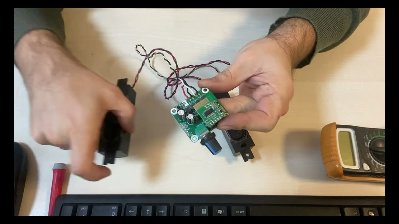 Tpa 3110 BT 2x15w amfi modülü ile 2 adet 10w TV hoparlörü çalıştırdık