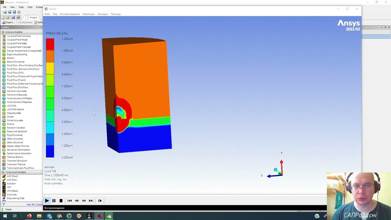 Моделюємо задачу вибуху в 2D з Ansys Explicit Dynamics
