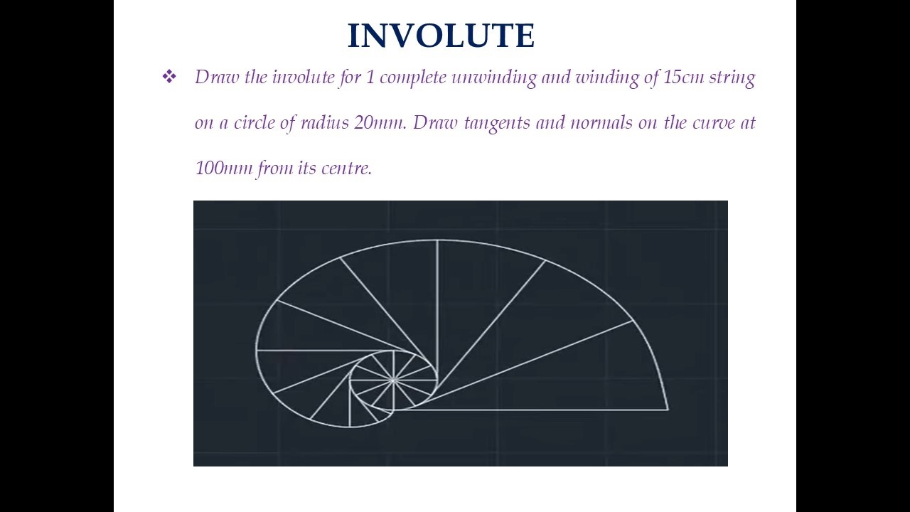 Involute diagram in AutoCAD || How to draw the involute in AutoCAD