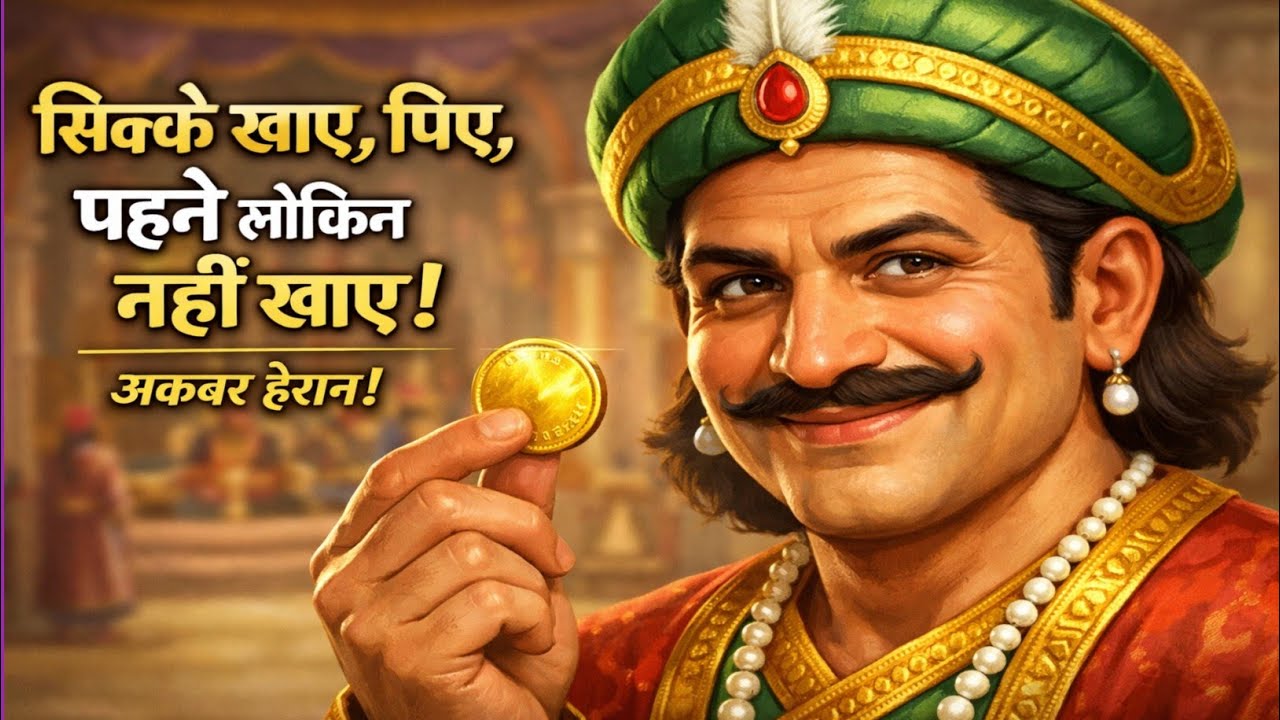 अकबर बीरबल की सबसे मशहूर पहेली | एक लाख सोने के सिक्के खाए, पिए और पहने? | Akbar Birbal Story