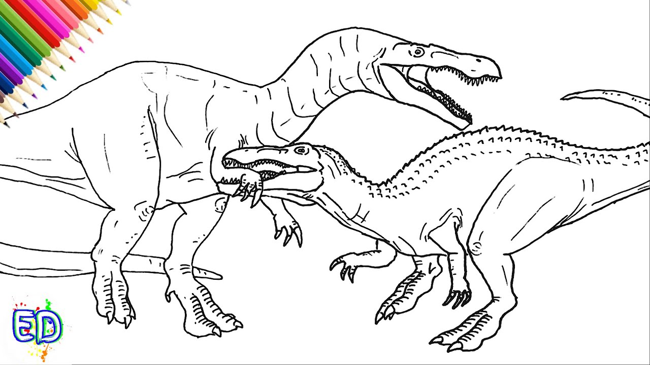 How to draw Baryonyx vs Suchomimus | Step by Step