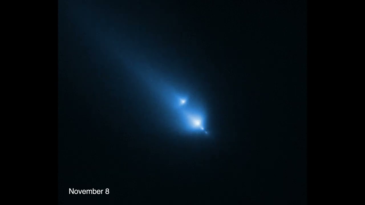 Animation: Fragmenting comet C/2025 K1 (ATLAS)