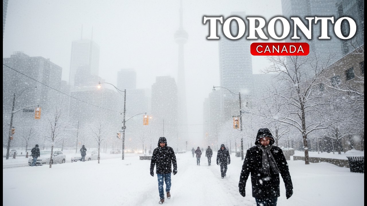Toronto Winter Wonderland 🇨🇦 Fresh Snowfall Downtown Walking Tour