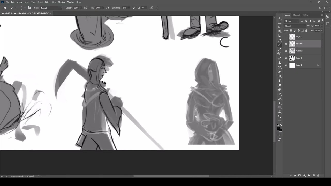 Let's draw some characters and practice, Sketch 7, Part 2.