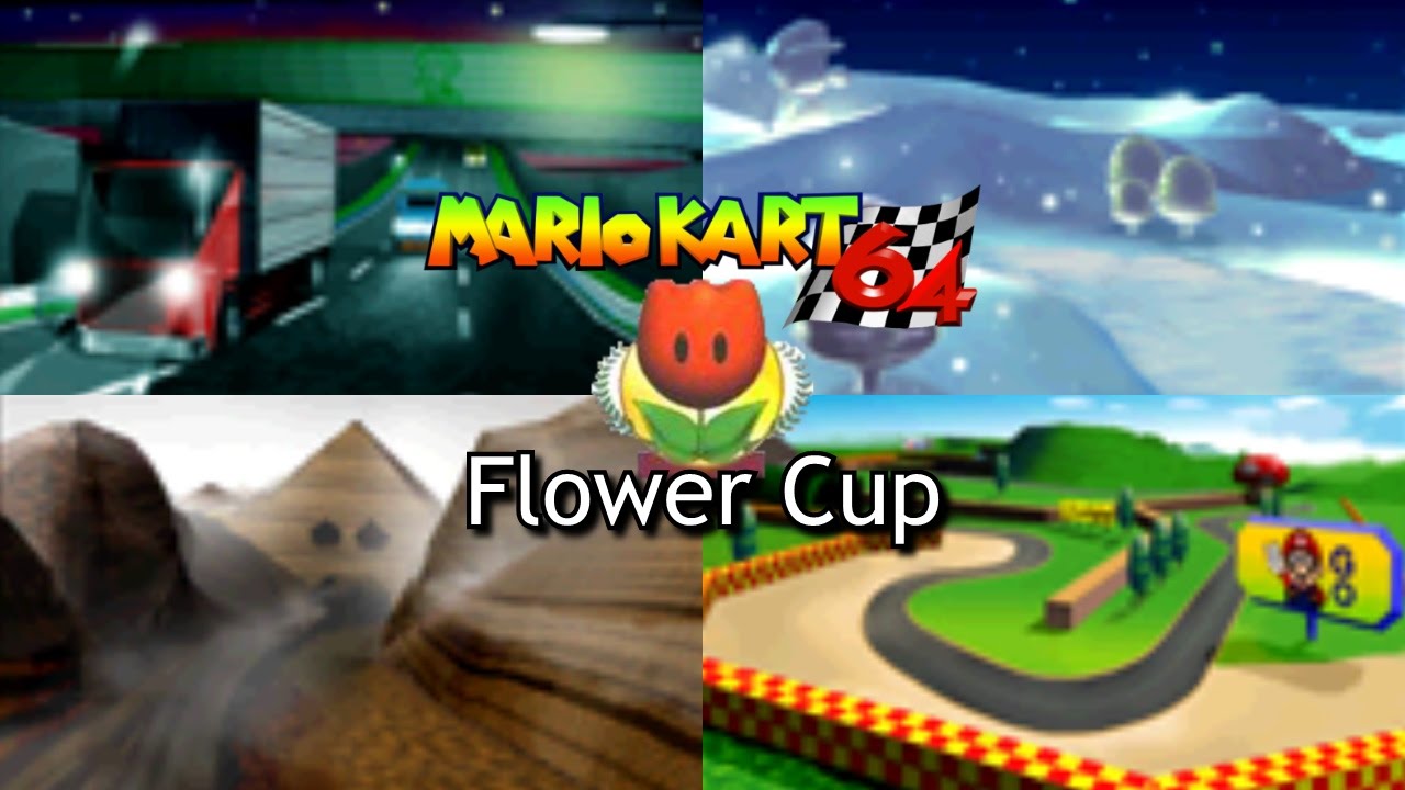 Mario Kart 64 - Flower Cup 150cc (2 players, 1080p widescreen)