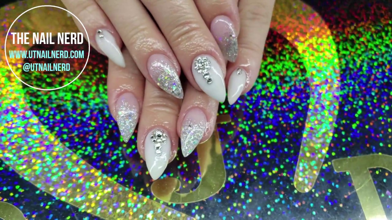 WHITE AND SILVER OMBRE | ACRYLIC REDESIGN | CJP PRODUCTS