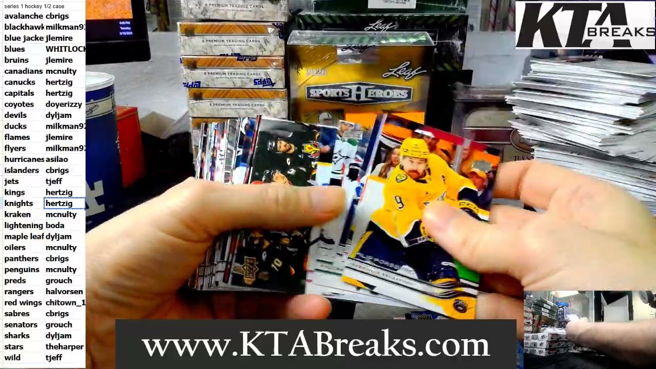#3 - Random team giveaway break - 2025/26 upper deck series 1 hockey 6 hobby box 1/2 case break