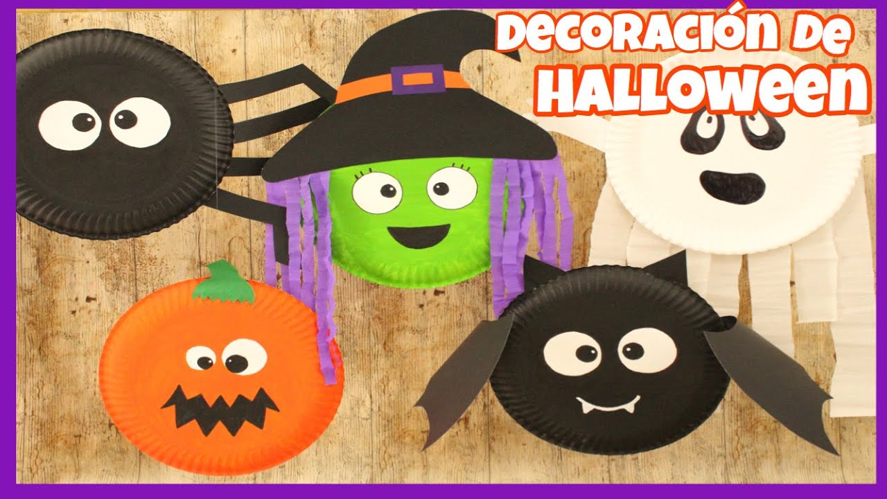 5 IDEAS DE HALLOWEEN PARA DECORAR || DIY || RECICLANDO PLATOS