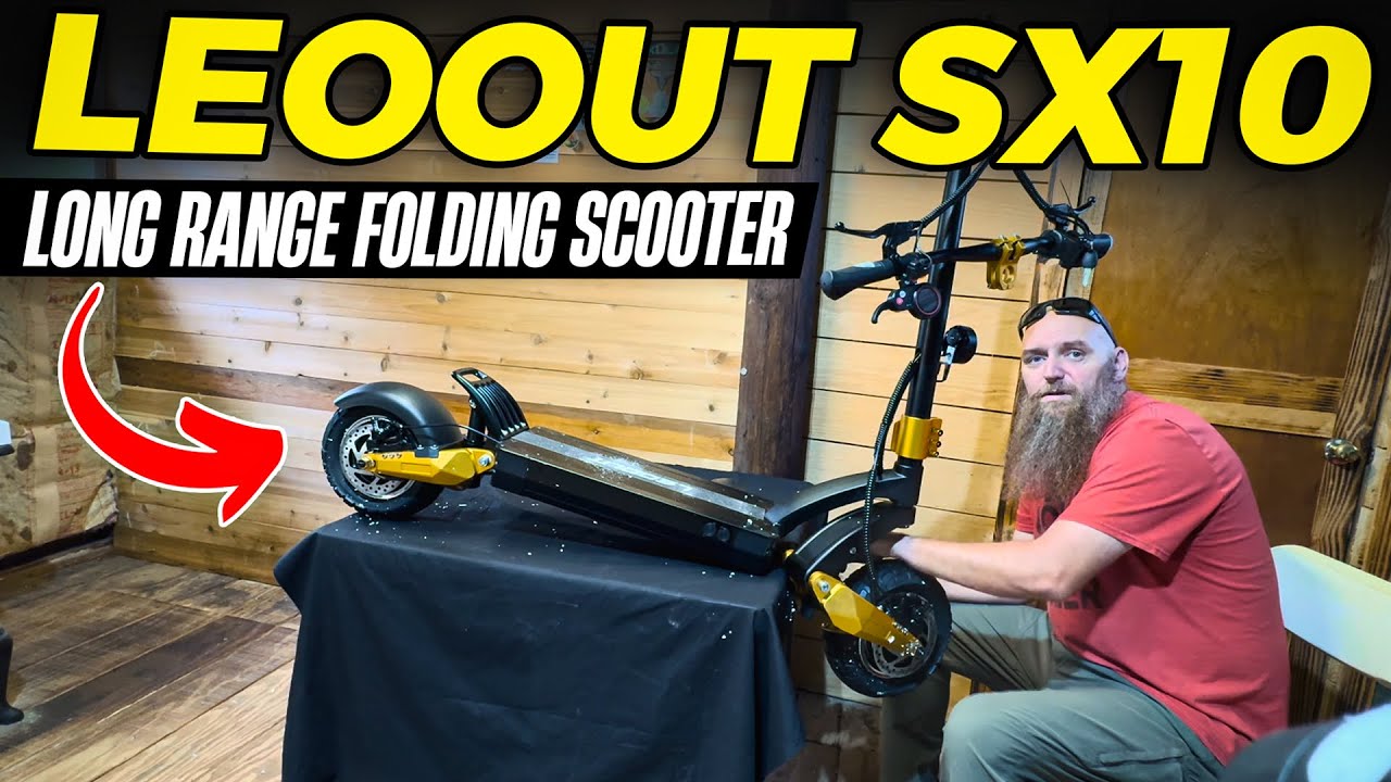 LEOOUT SX10 Electric Scooter 2800W Dual Motors 52V 25Ah LG Battery 80KM Long Range Folding Scooter