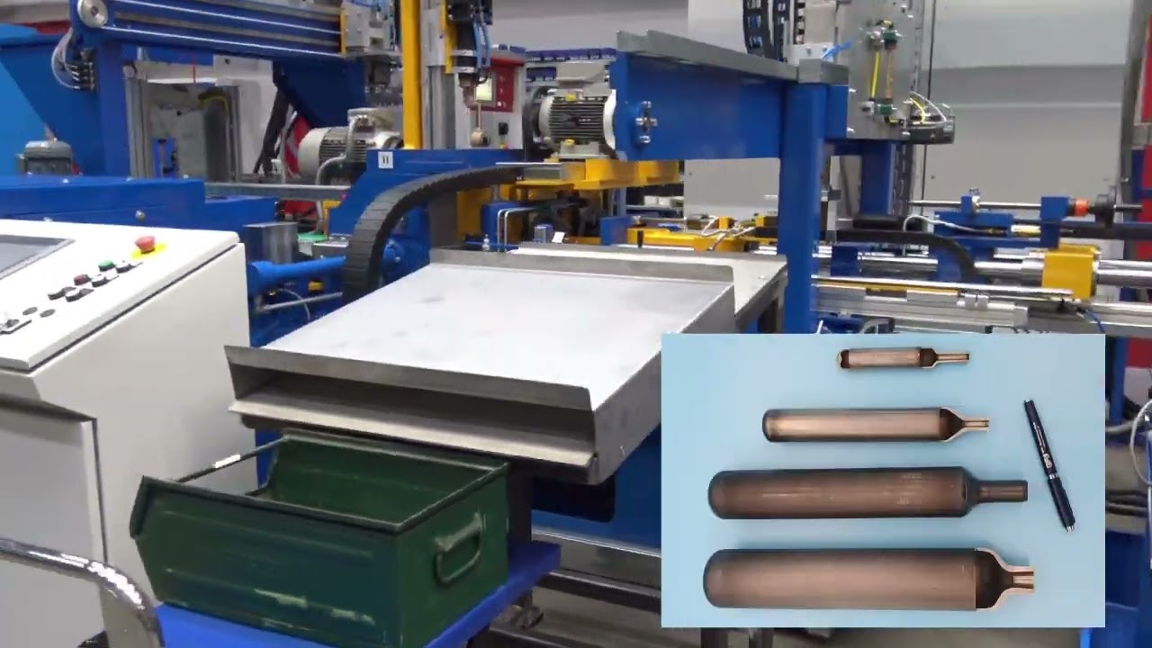 Gas bottle production, gas cylinder production, CNG tanks, Tube end closing, Hydrogen tank product