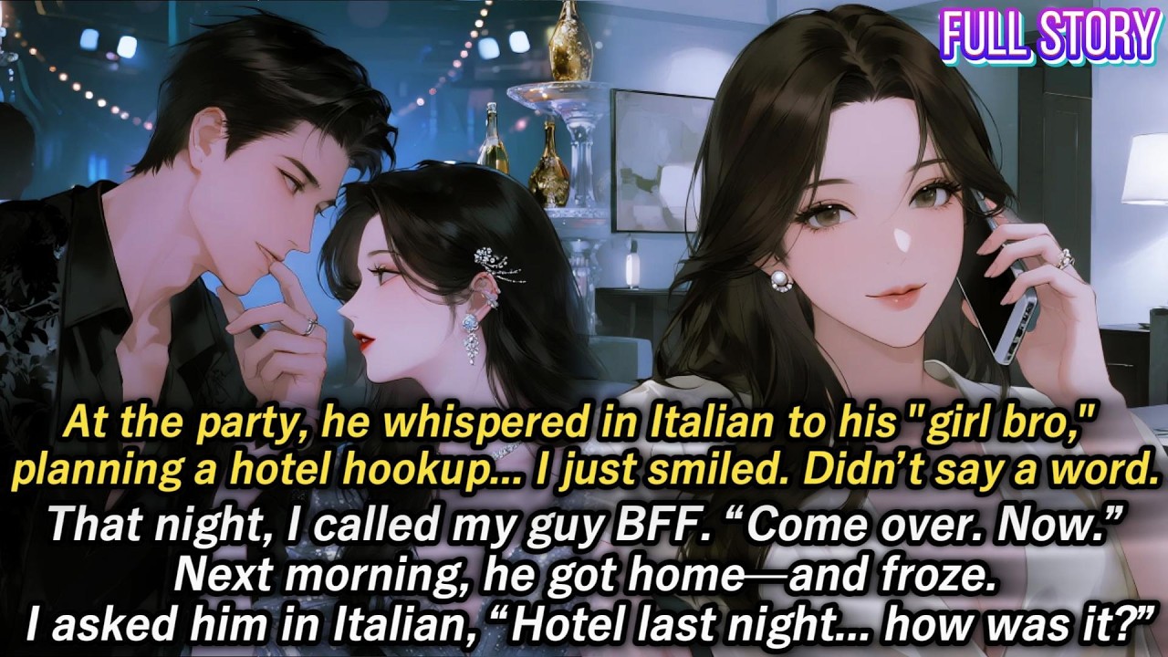 At the party, he whispered in Italian to his 