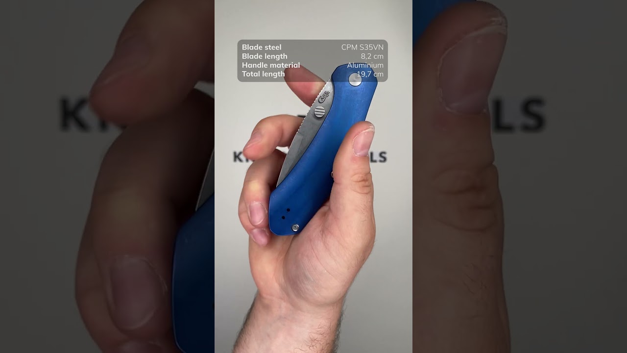 Case Westline 36552 Blue Anodized Aluminum, Drop Point Blade S35VN, pocket knife