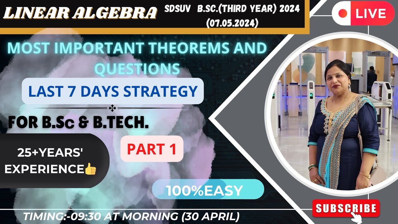 π classes by monika is live | Linear algebra | vector subspace|BSc.|LT|Important theorem|MSc