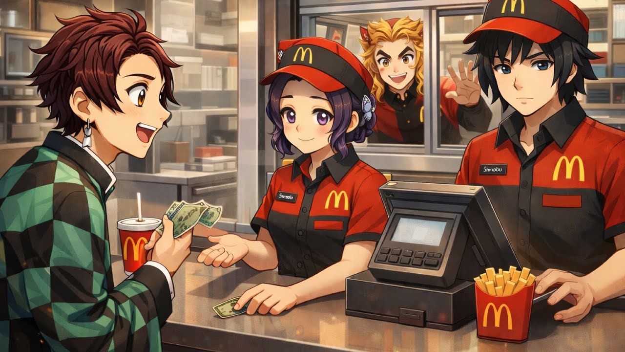 Demon Slayer Characters Working at McDonald’s 🍟😂