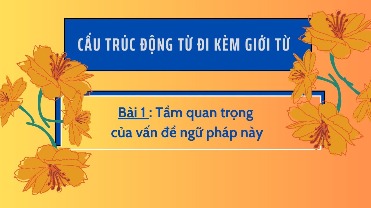 Cấu trúc động từ đi kèm giới từ -  Bài 1 : Tầm quan trọng của vấn đề ngữ pháp này