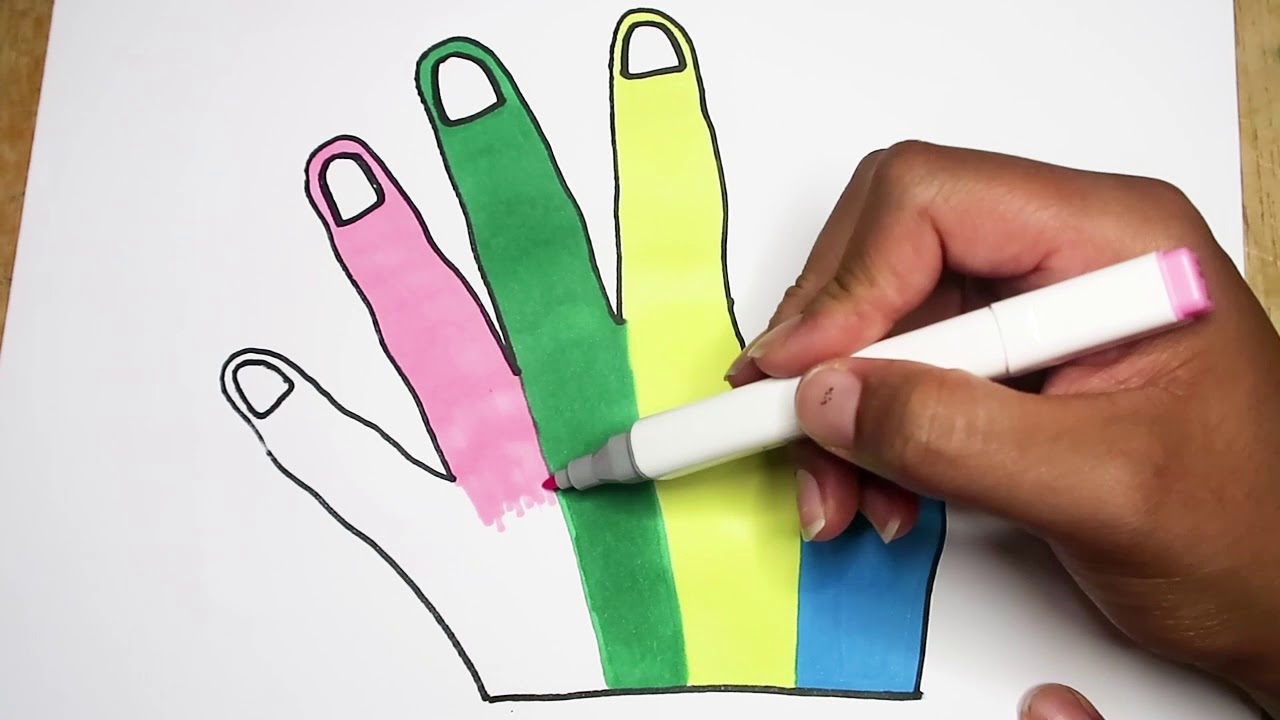 Learn Colors Hand Coloring and Drawing for Kids Toddlers Painting for Children Nursery Rhymes