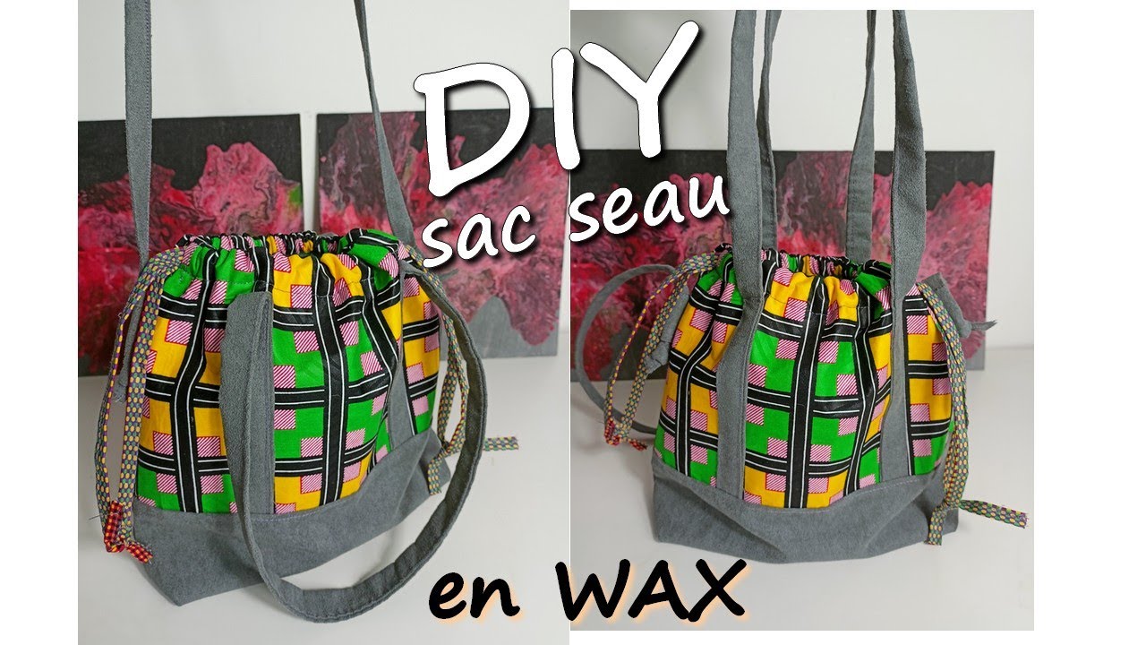 Coudre un petit sac seau bimatière en wax
