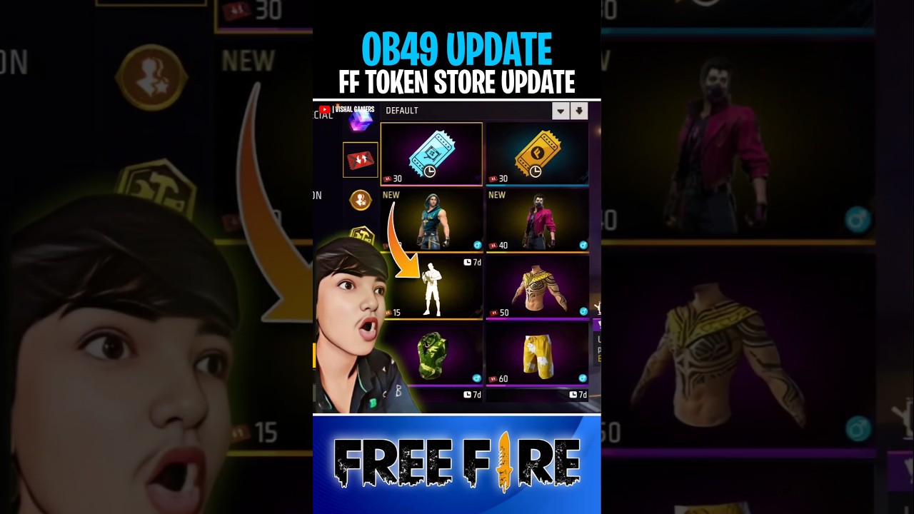 OB49 Update FF Token Store Update 😹 #shorts #freefire