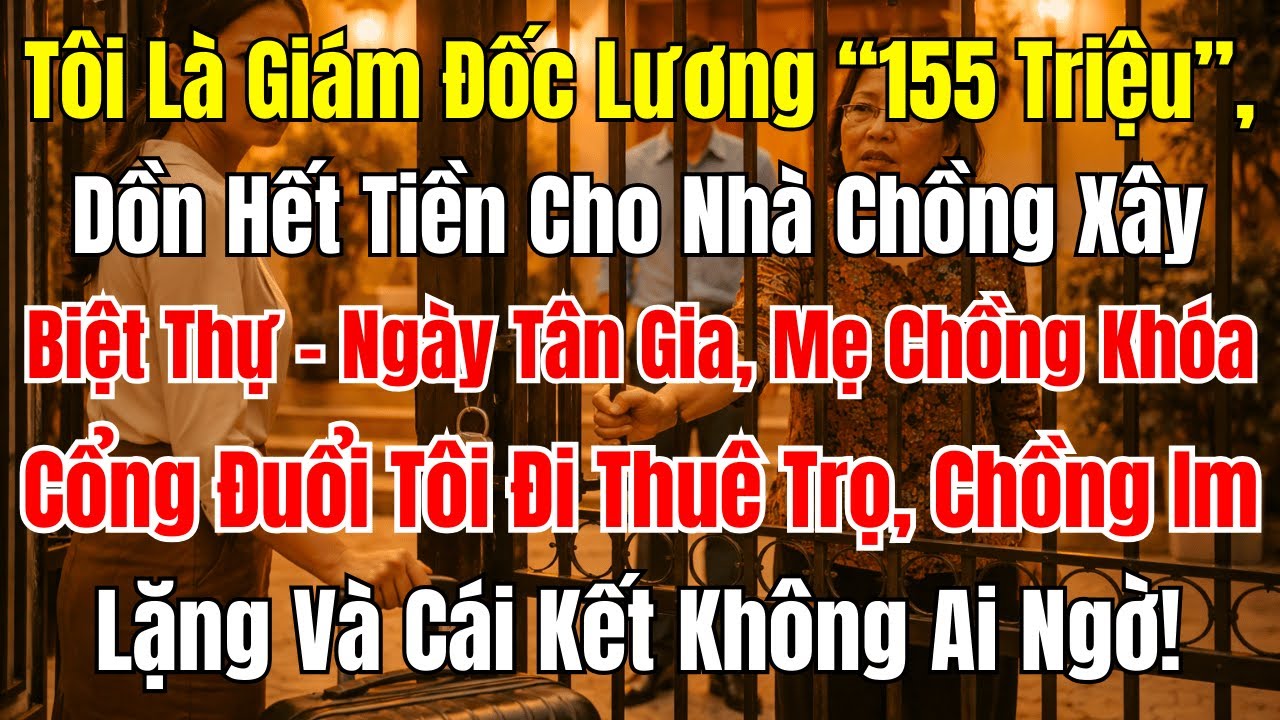 Câu Chuyện Gia Đình: Giám Đốc Lương 155 Triệu Bị Mẹ Chồng Khóa Cổng Đuổi Đi Ngày Tân Gia!