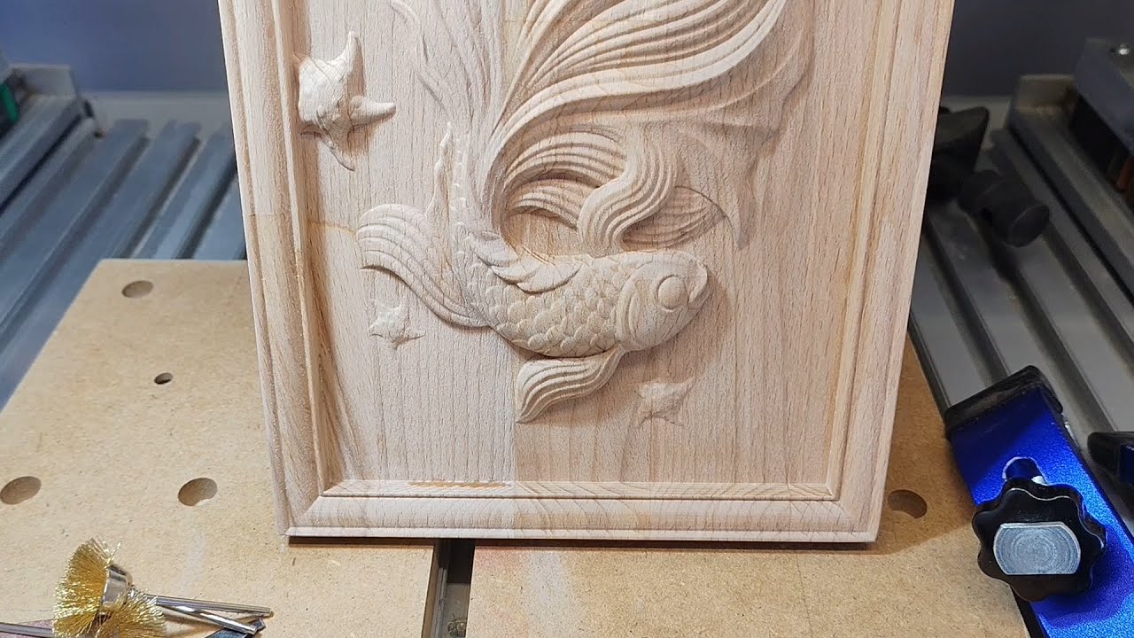 Recreation of Golden Fish Wooden Panno by @nganaungcnc