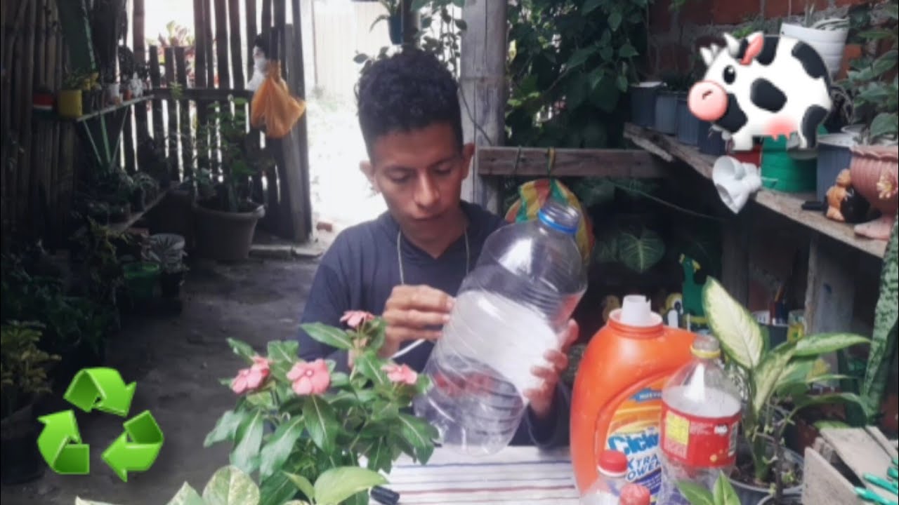 Idea de maceta con botellas plásticas en forma de vaca hermosa y fácil de hacer😍😍