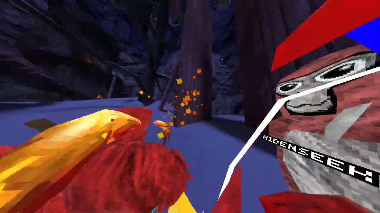 Pretending to be a mini game kid and then show my real self