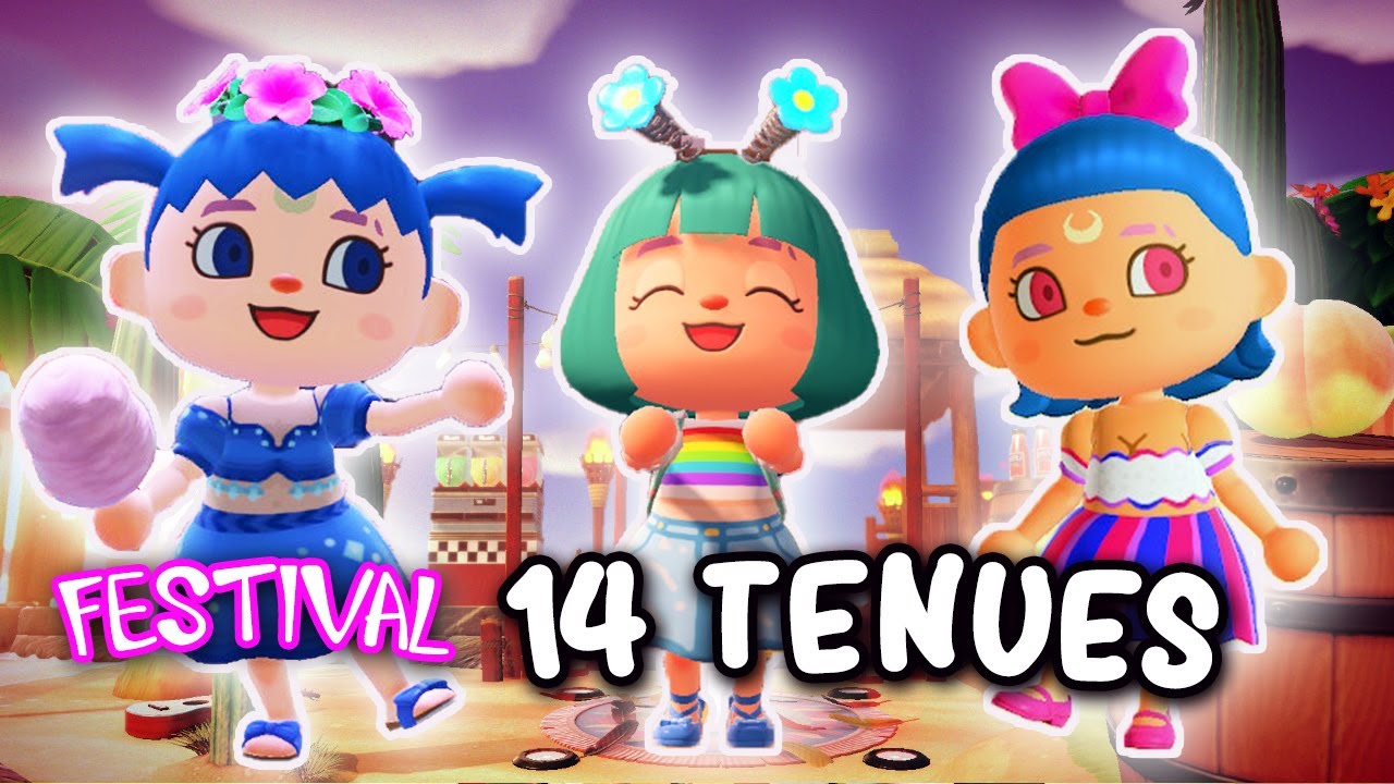 14 IDÉES TENUES Festival 🍭COACHELLA⚡️SUMMER Edition 3 funny Animal Crossing New Horizons