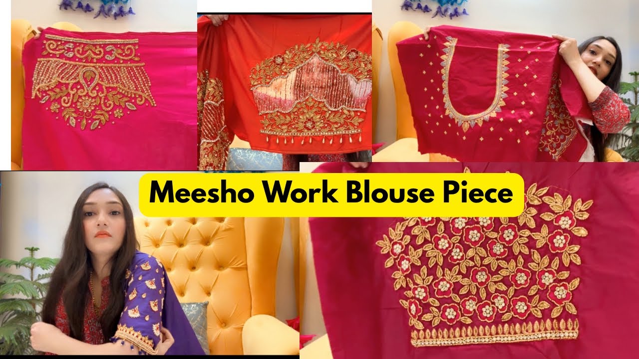 Meesho work blouse piece | Aari work blouse design | beautiful blouse piece from meesho