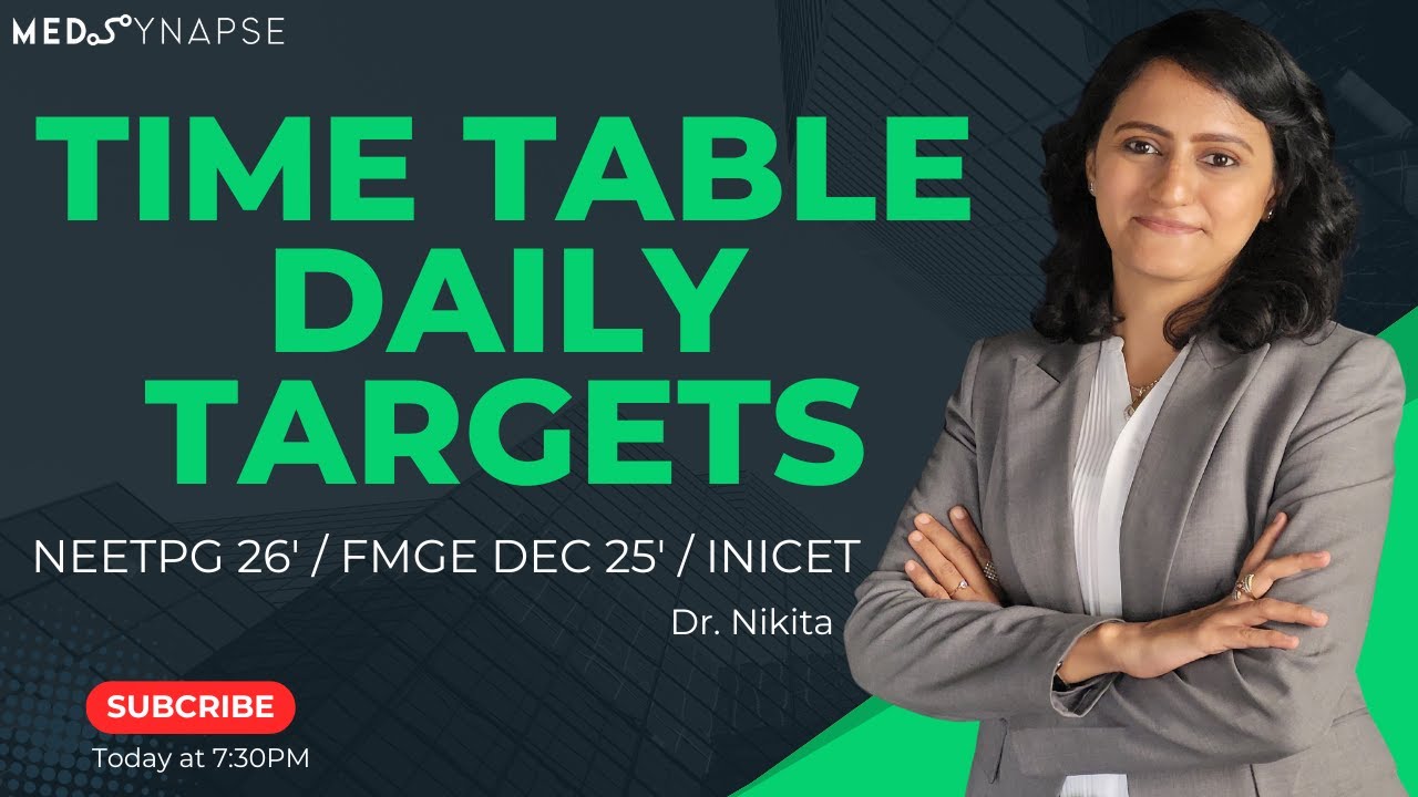 Full strategy with Daily TimeTable & Targets for Neetpg 26' | FMGE | INICET