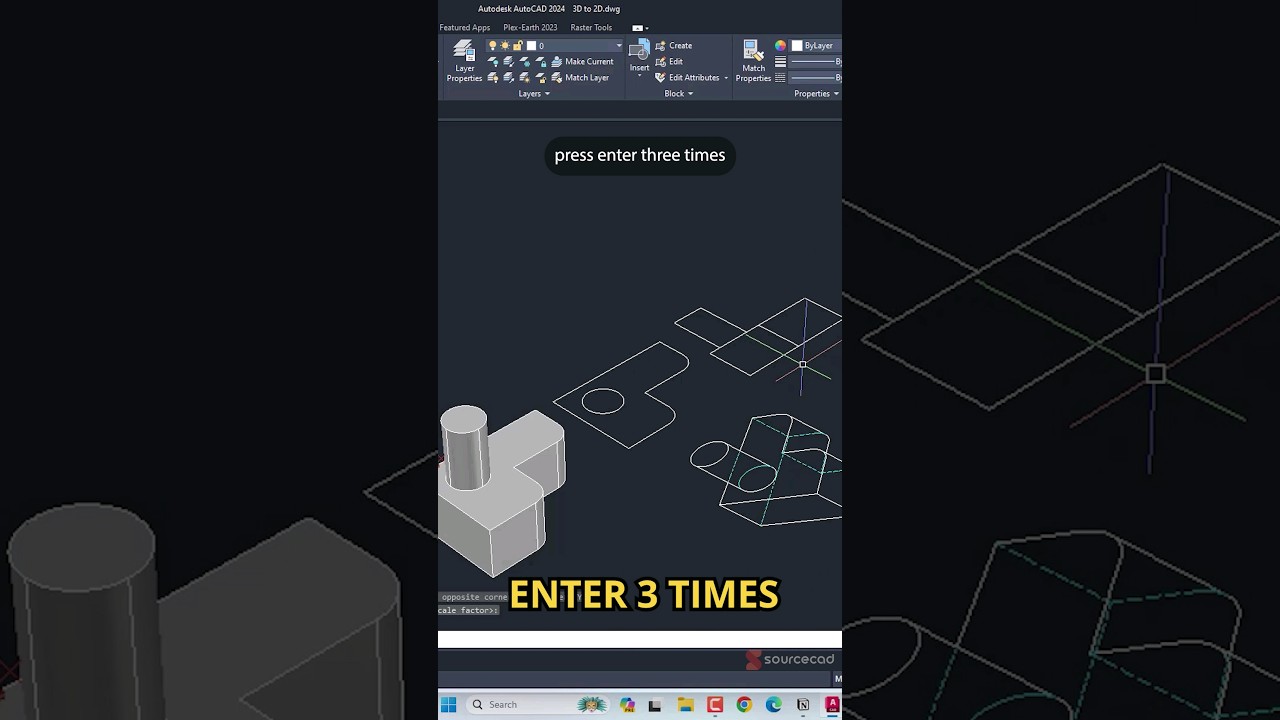 3D to 2D in AutoCAD, quick tip