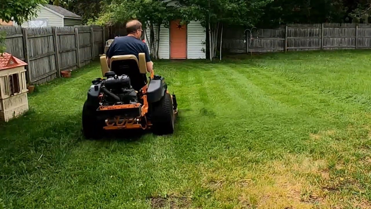Mowing Tiny Overgrown Yard
