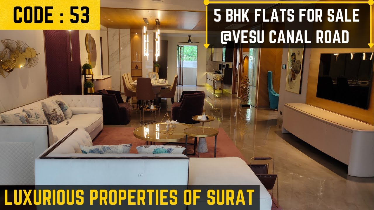 5 BHK SAMPLE FLAT TOUR AT VESU CANAL ROAD SURAT | GREEN VALLEY PROJECT BY ROONGTA DEVELOPERS