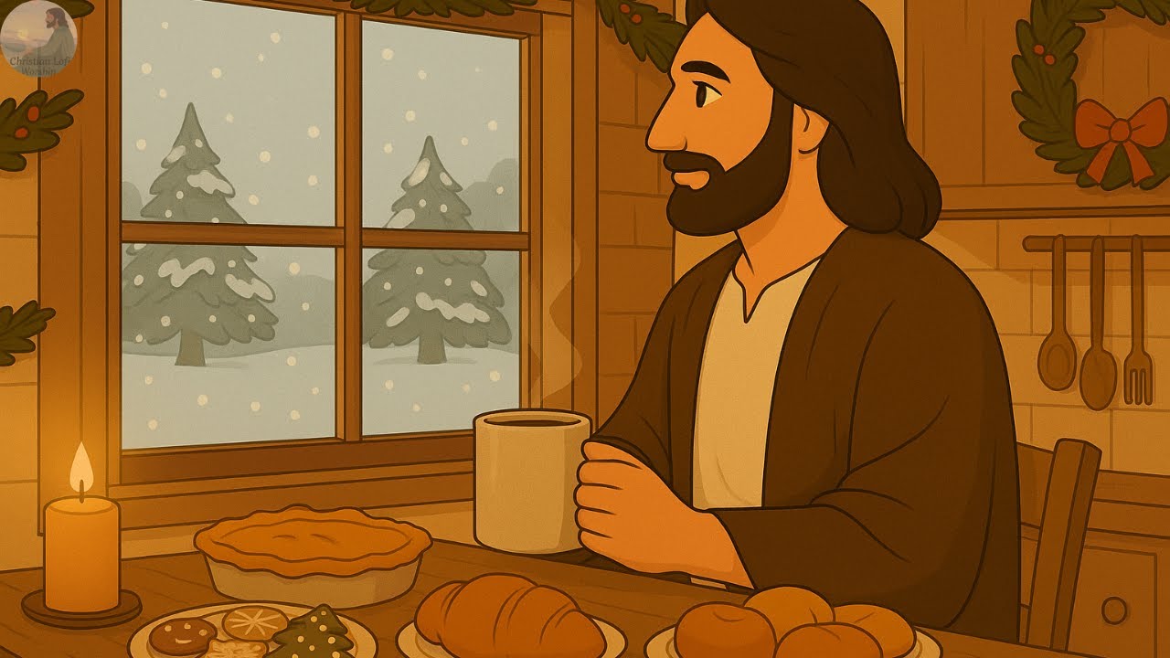 Cozy Christmas Nights with Jesus ✨ | Calm 4K Lo-Fi Worship for Reflection & Quiet Time