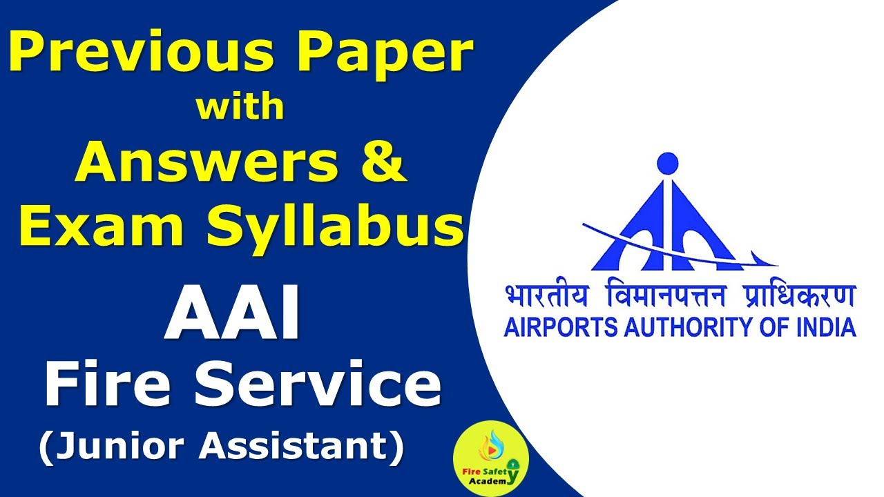 Airport Fire Service Previous Paper with Answers | AAI Junior Assistant Fire Service Question Paper