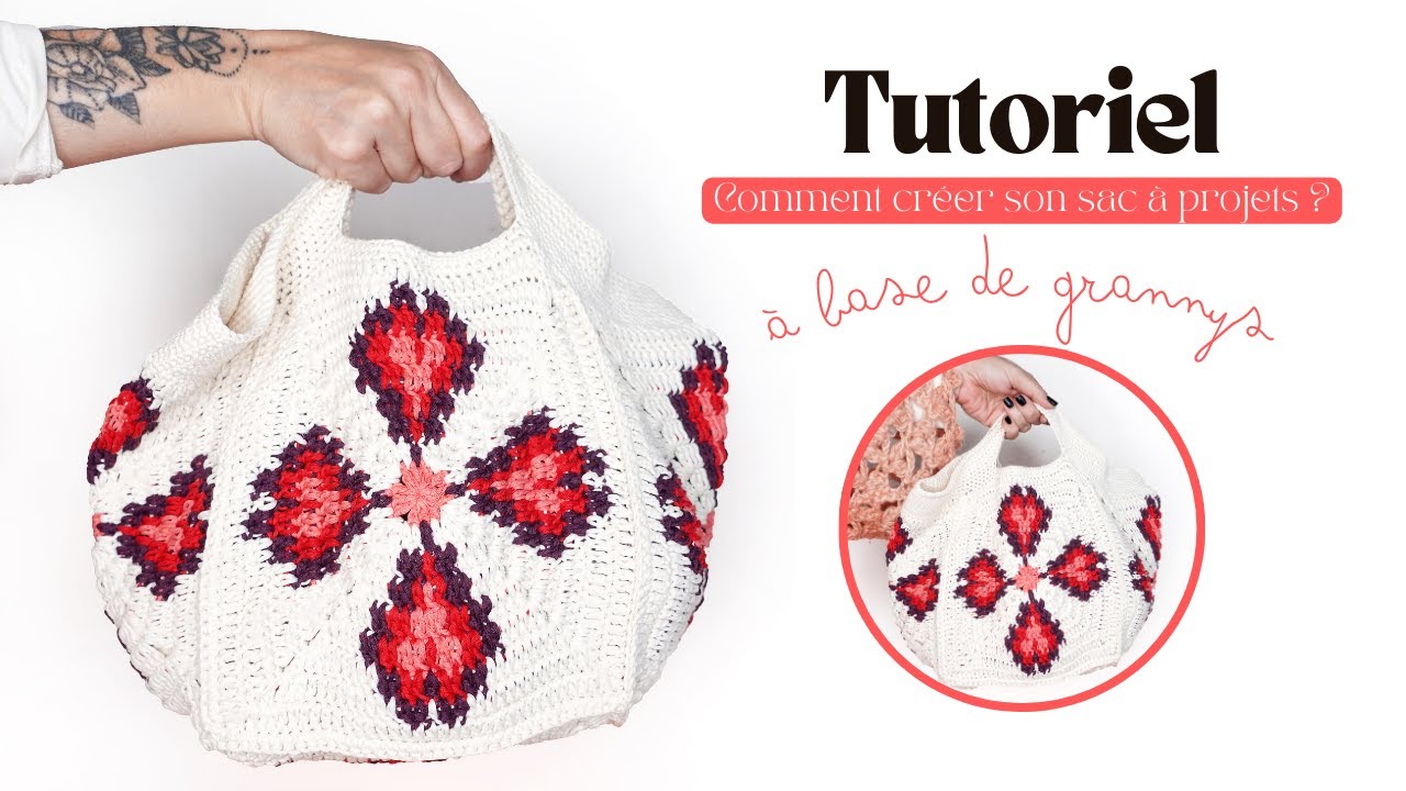 ✨SAC À PROJETS AU CROCHET✨GRANNY TAPESTRY