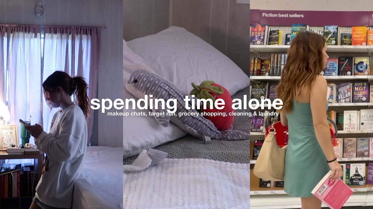 vlog: a productive day alone with me! target haul, makeup chats, grocery shopping, and cleaning 🧺🤍