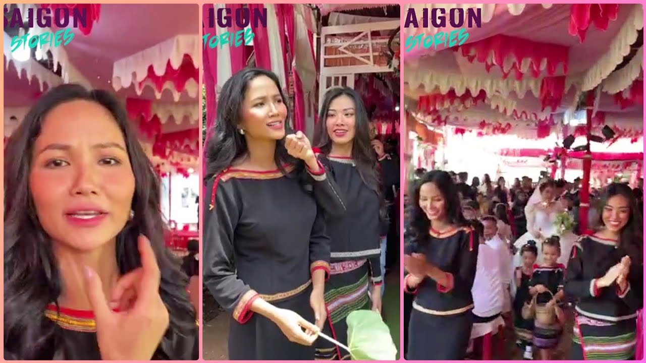 H'Hen Niê hát nhạc Sơn Tùng, rủ Kim Duyên quẩy tưng bừng đám cưới Ê đê của em trai tại quê