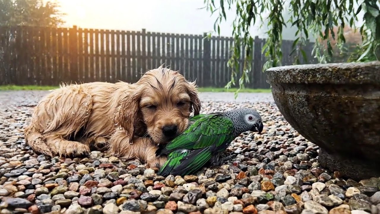 Blind Puppy Couldn’t Find Water – What a Flightless Bird Did Shocked Everyone