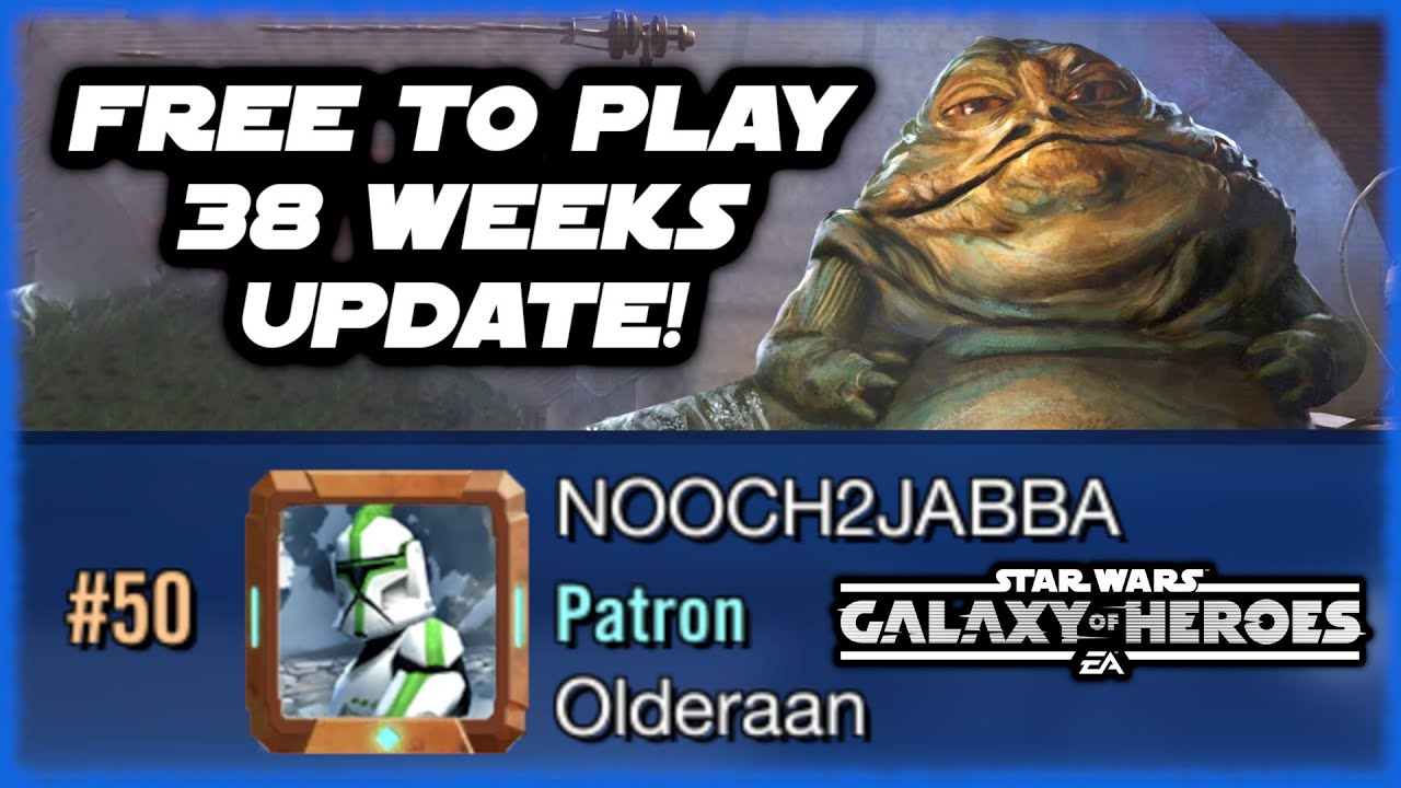 Back in the Top 50 in Fleet Arena!!!  38 Weeks of Free to Play Jabba the Hutt Farming in SWGOH